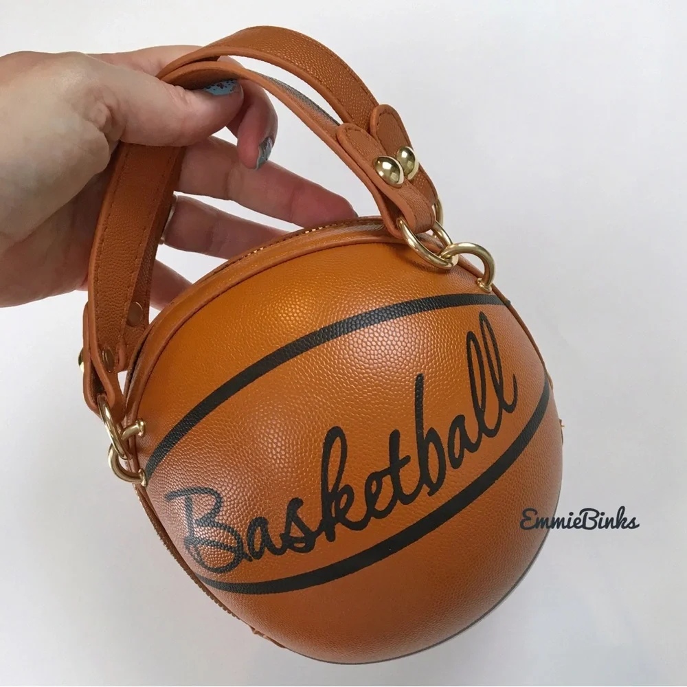 New Vegan Leather Mini Basketball Purse ~ Clutch Crossbody Basketball Bag - Picture 7 of 16